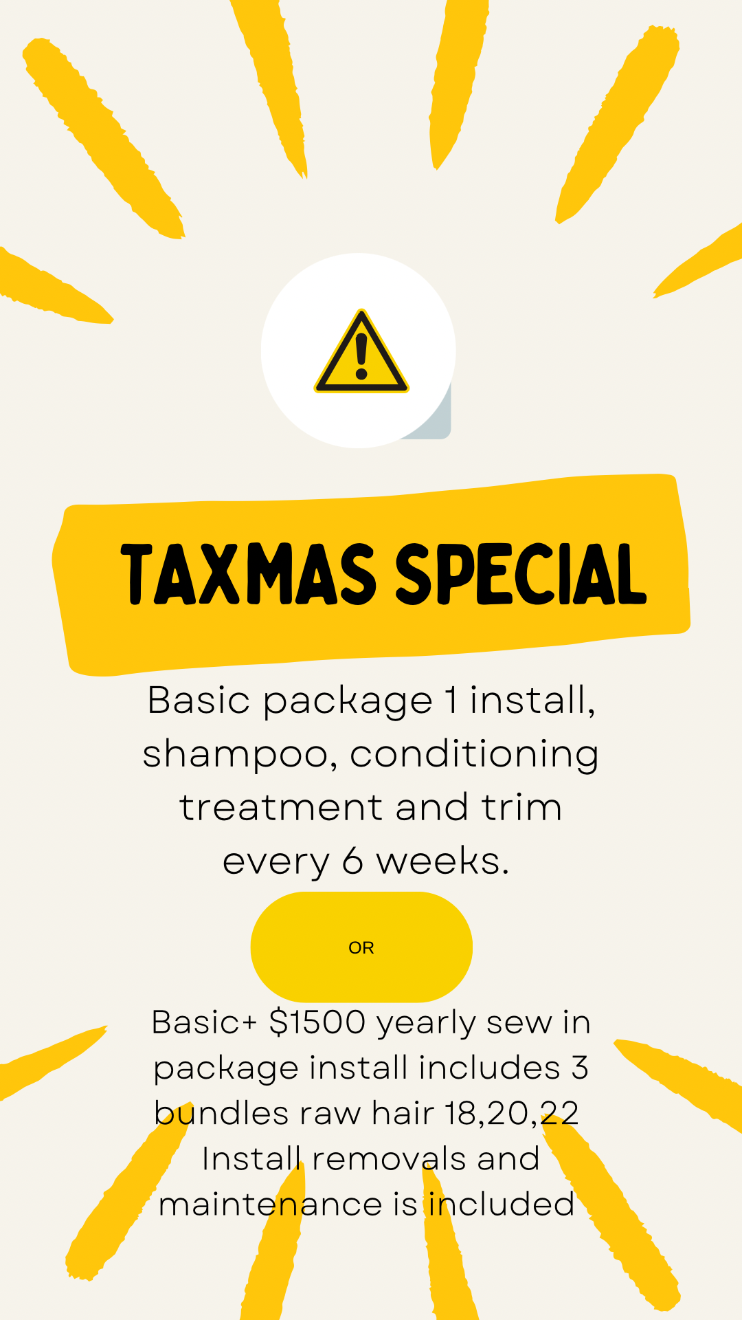 Taxmas sew in package