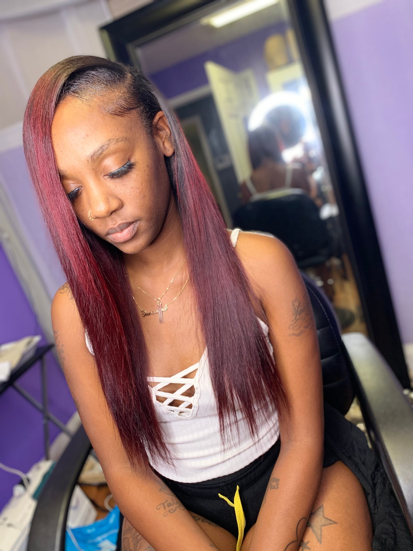 Sew in with leave out